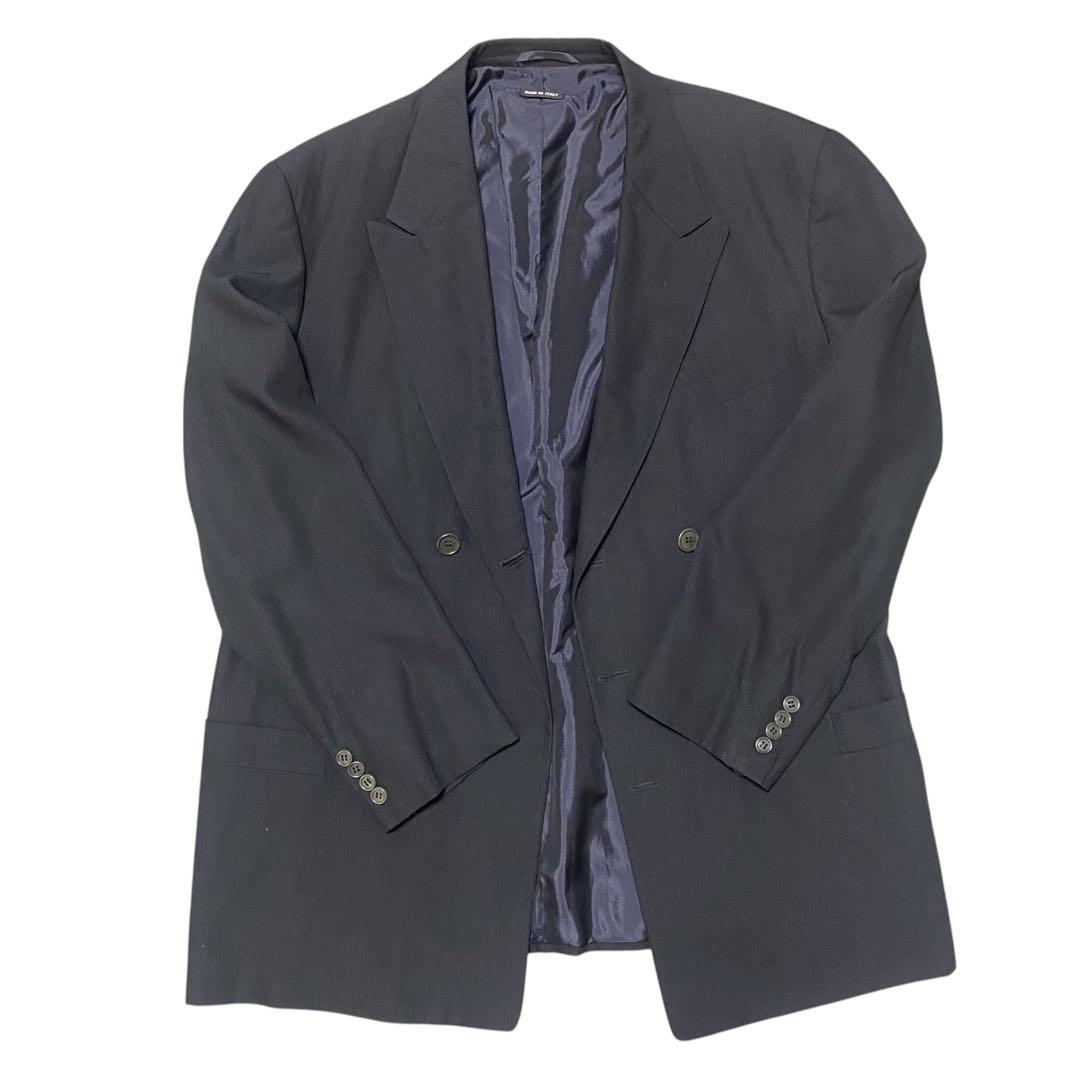 Giorgio Armani ダブルブレストジャケット ブラック　ウール　シルク