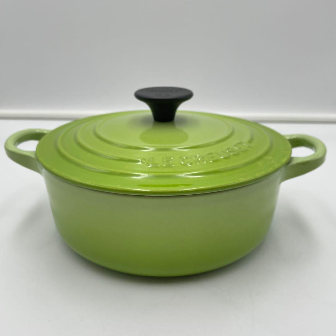 美品　ル・クルーゼ　シグニチャー ココット・ジャポネーズ 18cm グリーン
