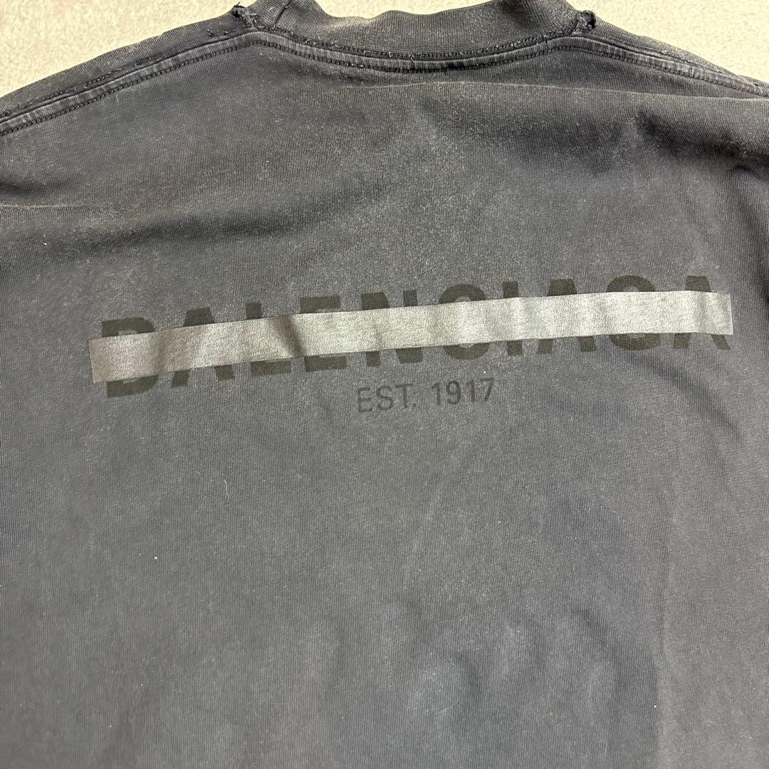 バレンシアガ　2022年　フェード加工オーバーサイズTシャツ　ブラック　Lサイズ