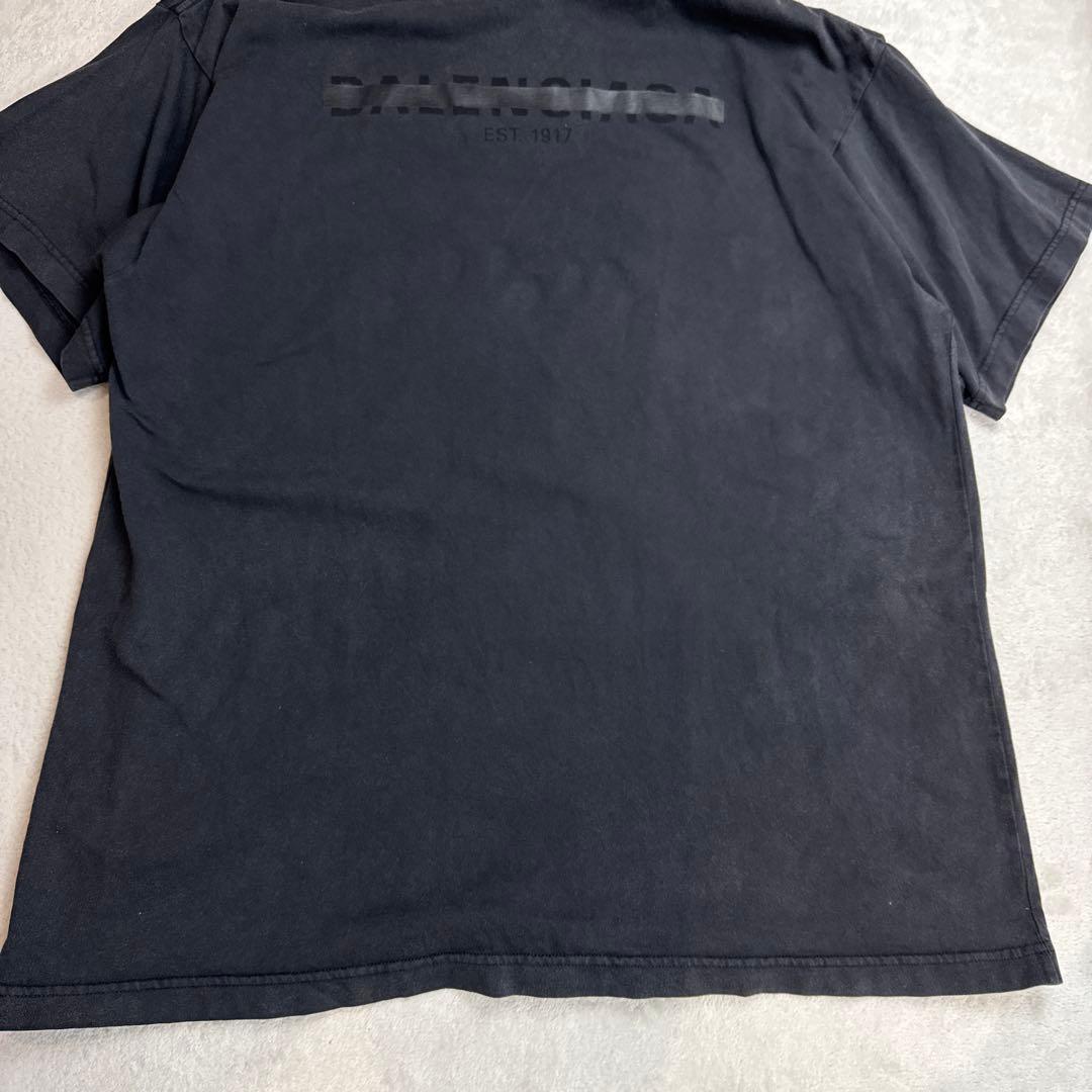 バレンシアガ　2022年　フェード加工オーバーサイズTシャツ　ブラック　Lサイズ