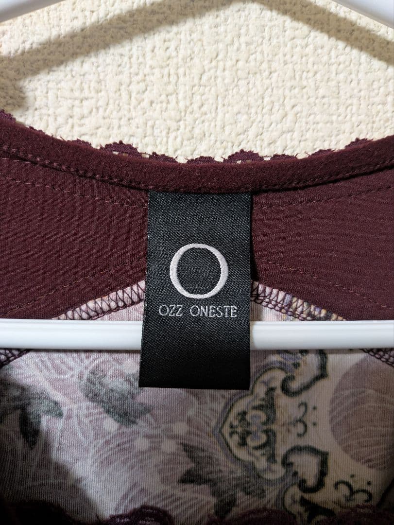 【OZZON】ONESTE ワインレッド フラワープリントチュニック