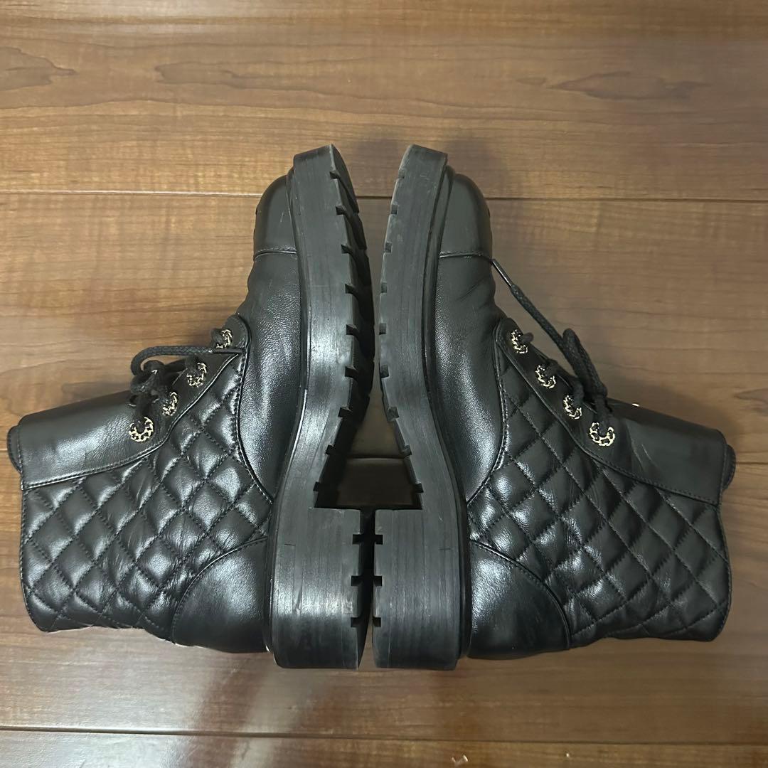 CHANEL シャネル キルティングブーツ ココマーク ショートブーツ 23.5