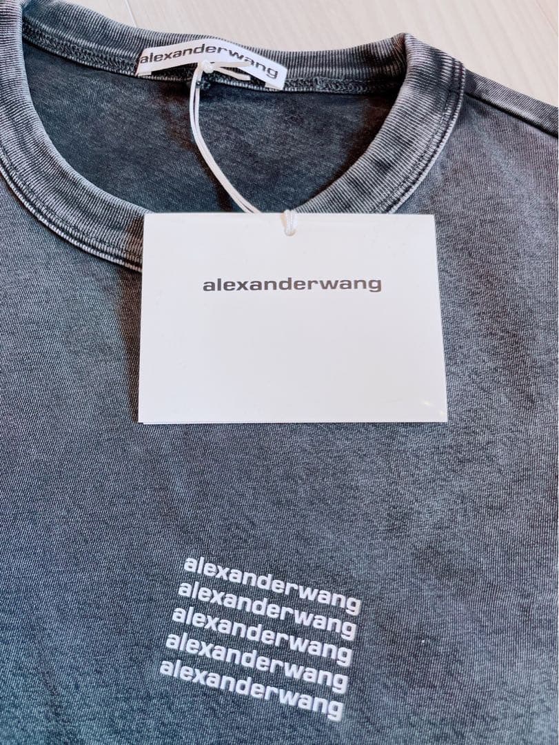alexanderwang ダークグレー クロップドTシャツ