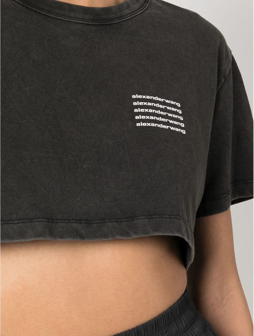 alexanderwang ダークグレー クロップドTシャツ