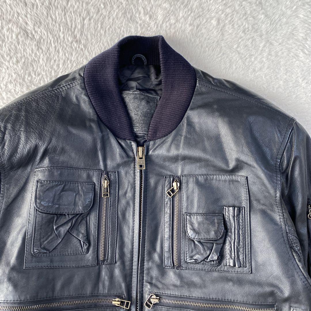 90s vintage leather jacket A-2 G-1　牛革　M