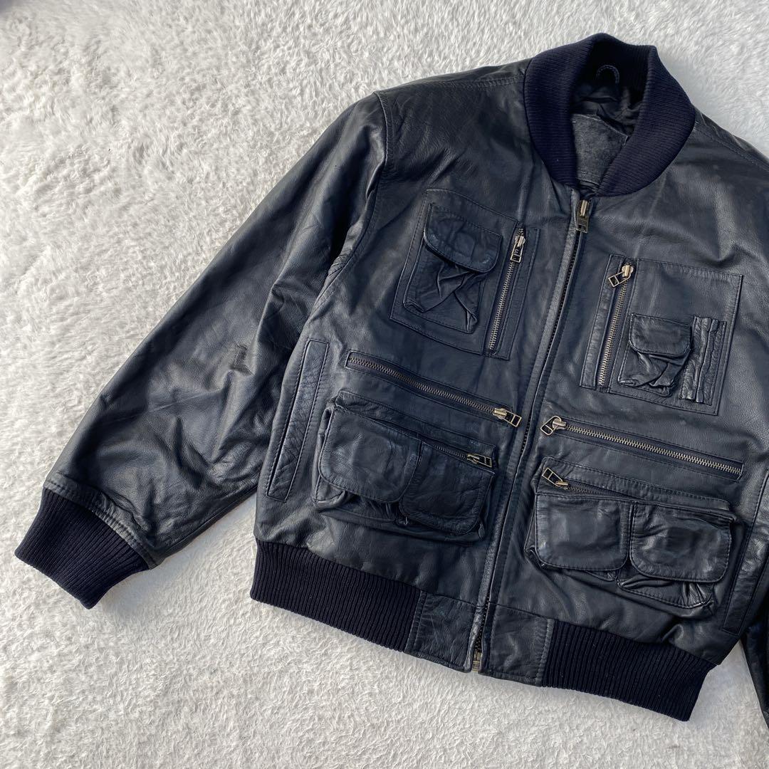 90s vintage leather jacket A-2 G-1　牛革　M