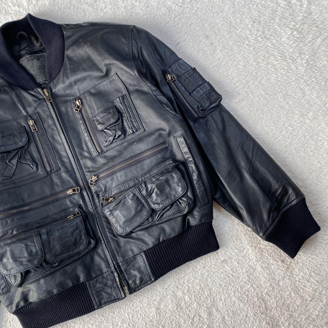 90s vintage leather jacket A-2 G-1　牛革　M