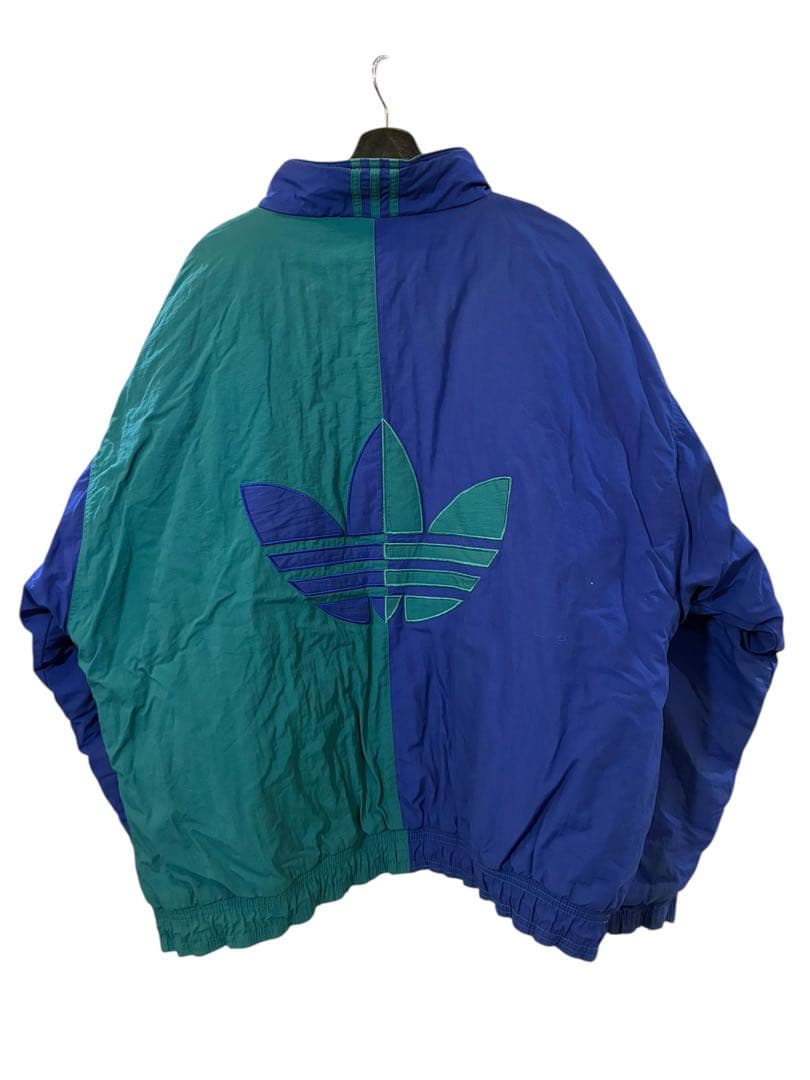 ち*様 90s adidas ツートン 中綿ジャケット ビッグトレフォイル 刺繍