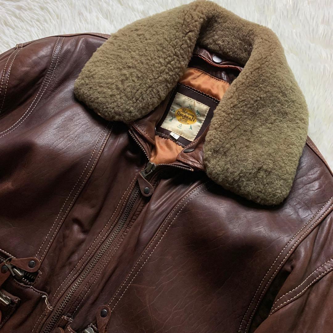【雰囲気抜群】ヴィンテージ レザージャケット 羊革 ラムレザー ペイズリー L