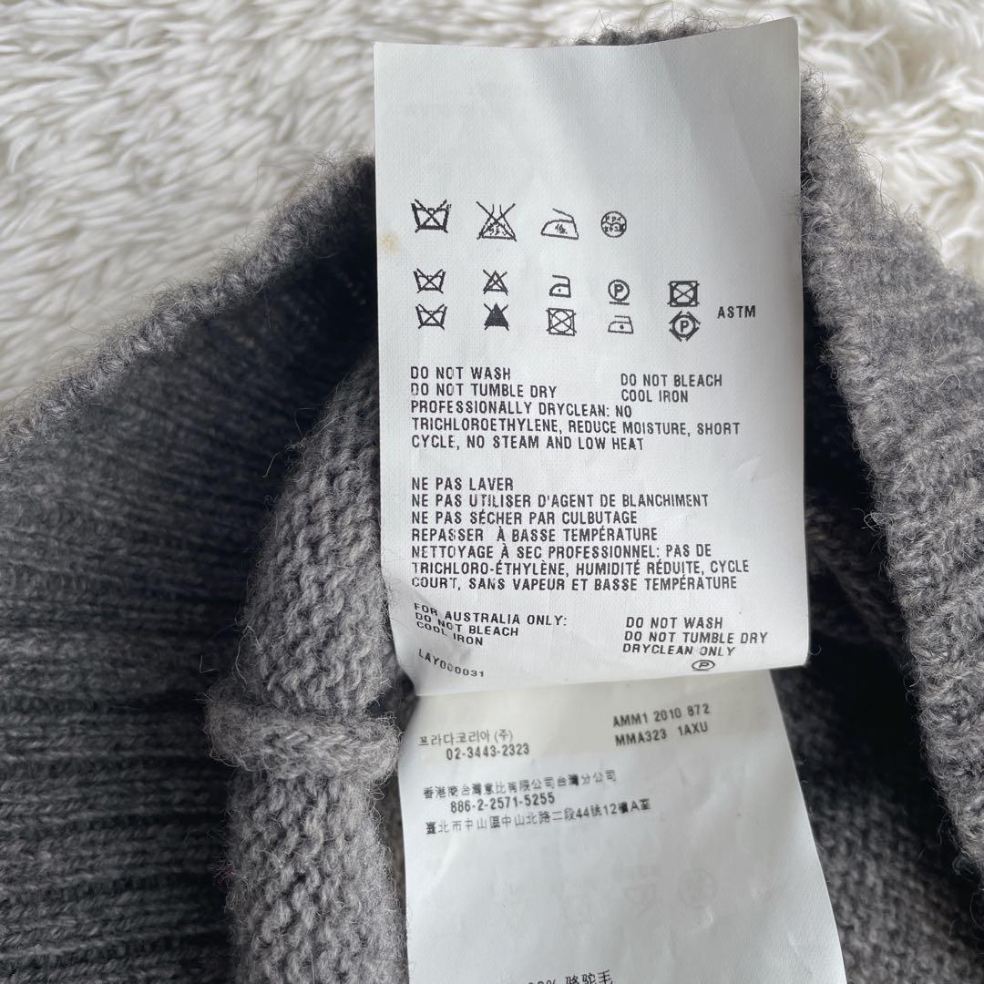 MIUMIU CAMEL100% グレー 半袖 ニットワンピース