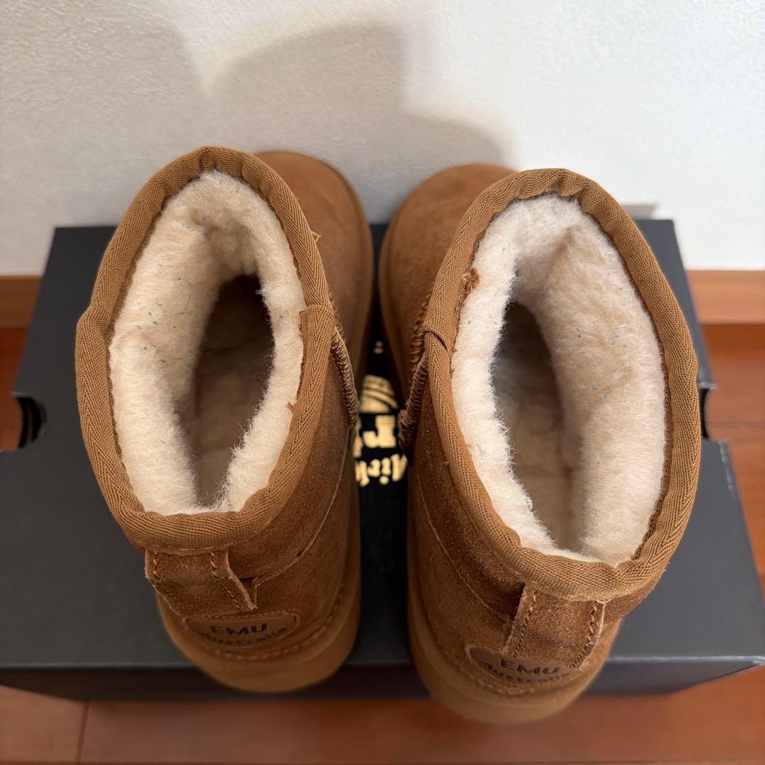 【美品】EMU（エミュ）ムートンブーツ　ショート丈　厚底 22cm