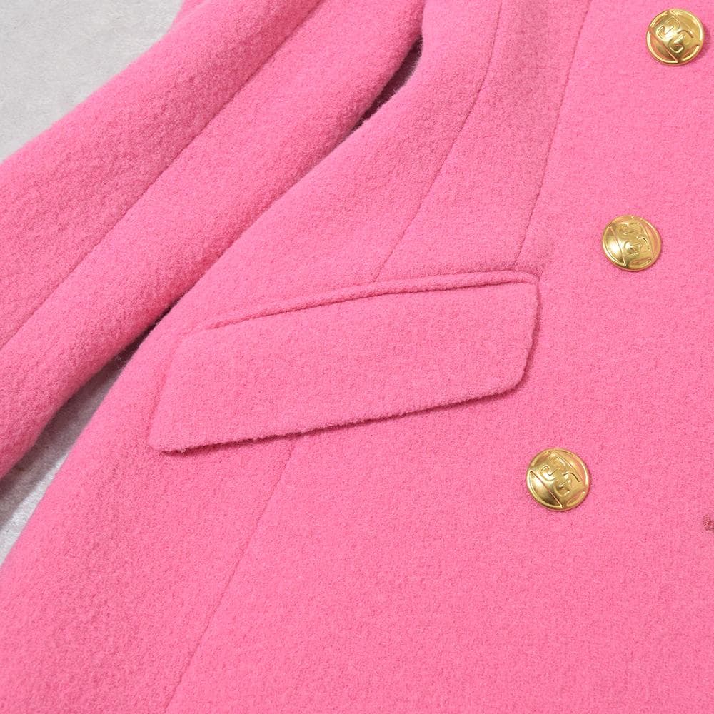 定価28万円 エスカーダ ESCADA 金ボタン ダブルジャケット 32 ピンク