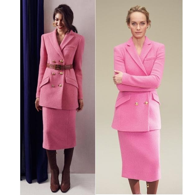 定価28万円 エスカーダ ESCADA 金ボタン ダブルジャケット 32 ピンク