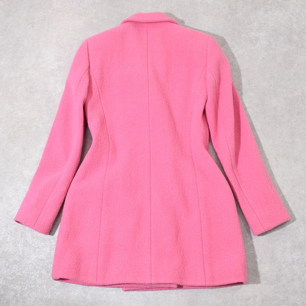 定価28万円 エスカーダ ESCADA 金ボタン ダブルジャケット 32 ピンク