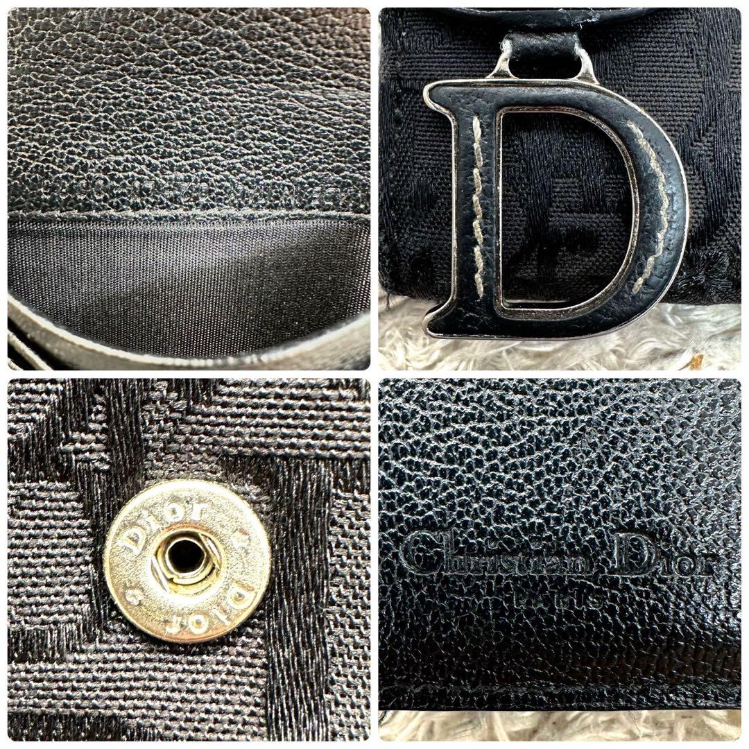 【美品】DIOR 長財布 トロッター オブリーク 二つ折り ブラック