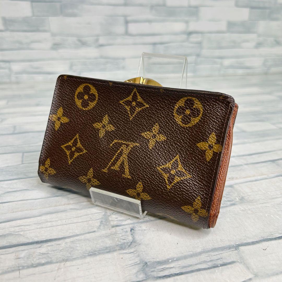 美品　55 ルイヴィトン モノグラム がま口財布　二つ折り財布　ur6
