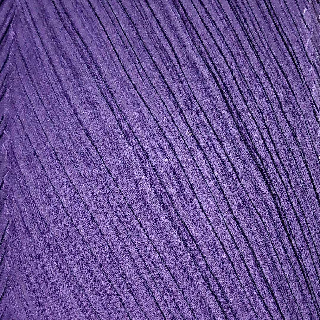 ☆PLEATS PLEASE☆ ストール シフォン プリーツ 無地 パープル.