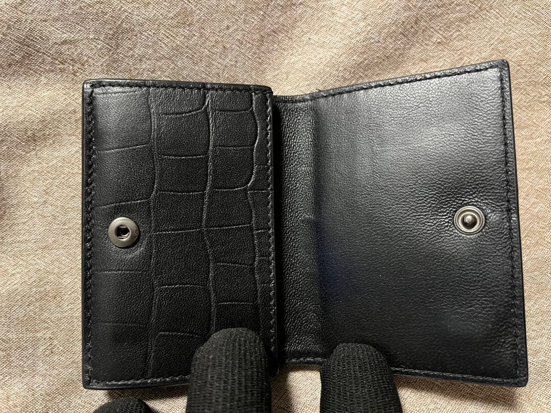 ぽ*こ様 バレンシアガ 三つ折り財布 クロコ型押し