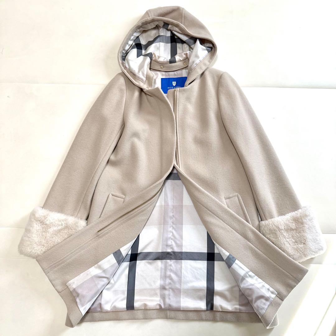 【極美品】バーバリーブルーレーベルクレストブリッジ　フーデットコート　本田翼着用