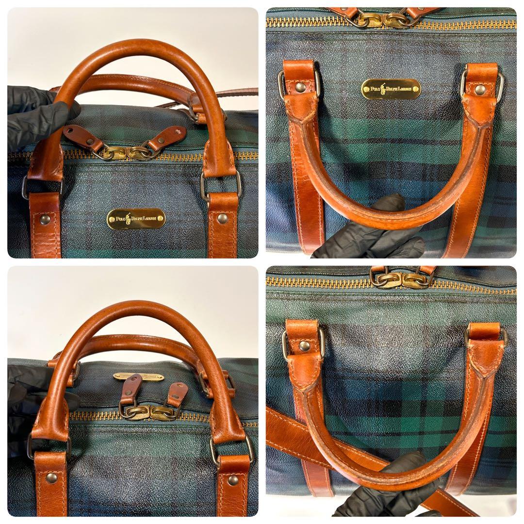 ✨極美品✨ ラルフローレン 2WAY ボストンバッグ チェック グリーン 大容量