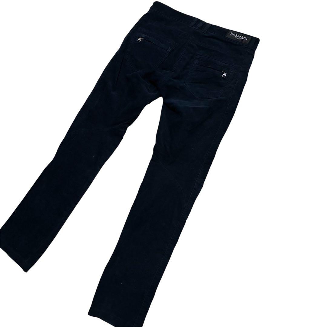 超希少 BALMAIN PARIS バイカーパンツ コーデュロイ
