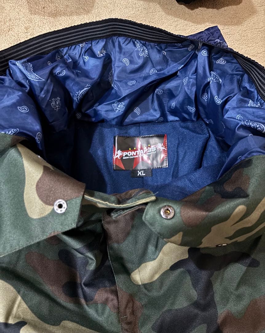 PONTAPES スキー スノーボードウェアセット XL 迷彩 メンズ