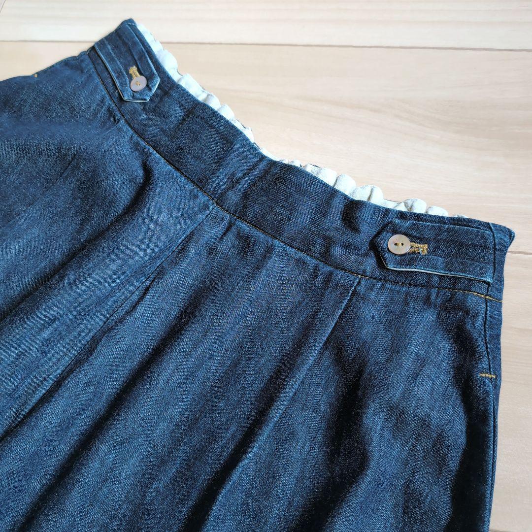 パラスパレス ムラ糸ダンガリーフレアパンツ