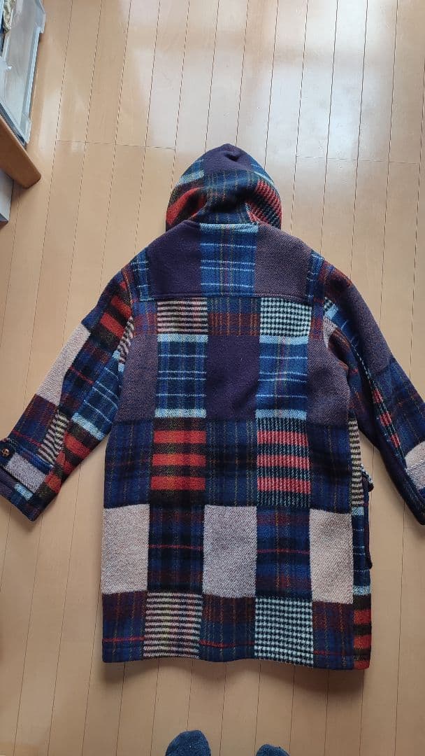 希少　チェック柄　ダッフルコート