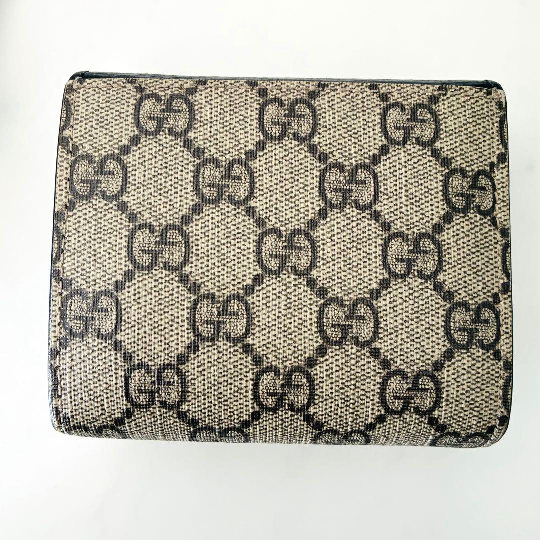 GUCCI 二つ折り財布 ブラック/ベージュ