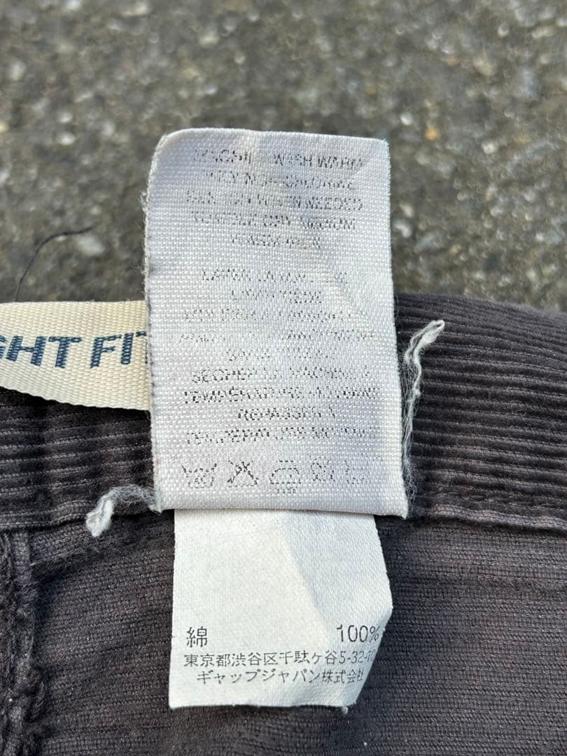 90s 00s old GAP ブラック フェード コーデュロイ パンツ レザー