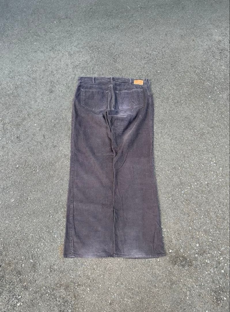90s 00s old GAP ブラック フェード コーデュロイ パンツ レザー