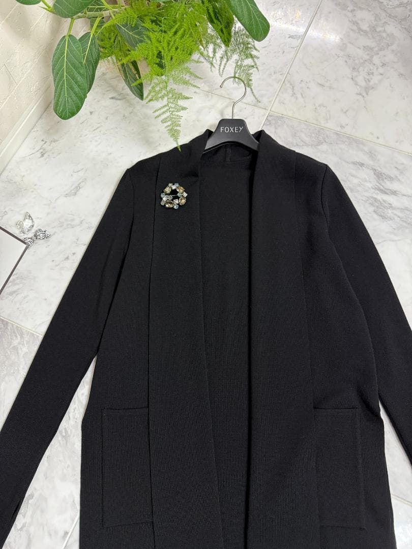美品★FOXEY/フォクシー 36282 ロングカーディガン ヴァレリー F
