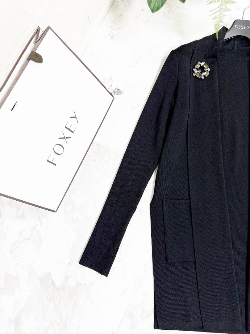 美品★FOXEY/フォクシー 36282 ロングカーディガン ヴァレリー F