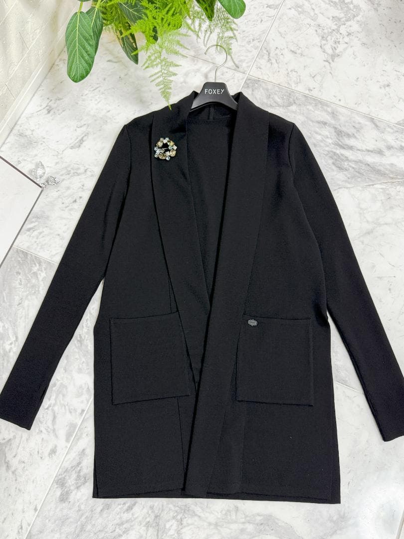 美品★FOXEY/フォクシー 36282 ロングカーディガン ヴァレリー F