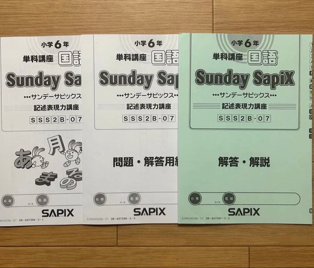 SAPIX 2025小学6年 単科講座 国語 記述表現力講座 SS フルセット