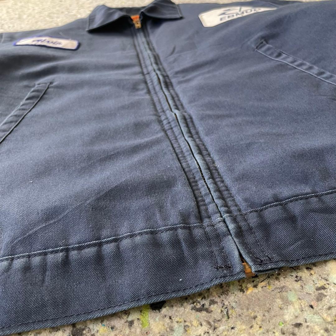 ジャケット・アウター Vintage Quilted Zip Work Blouson Navy M