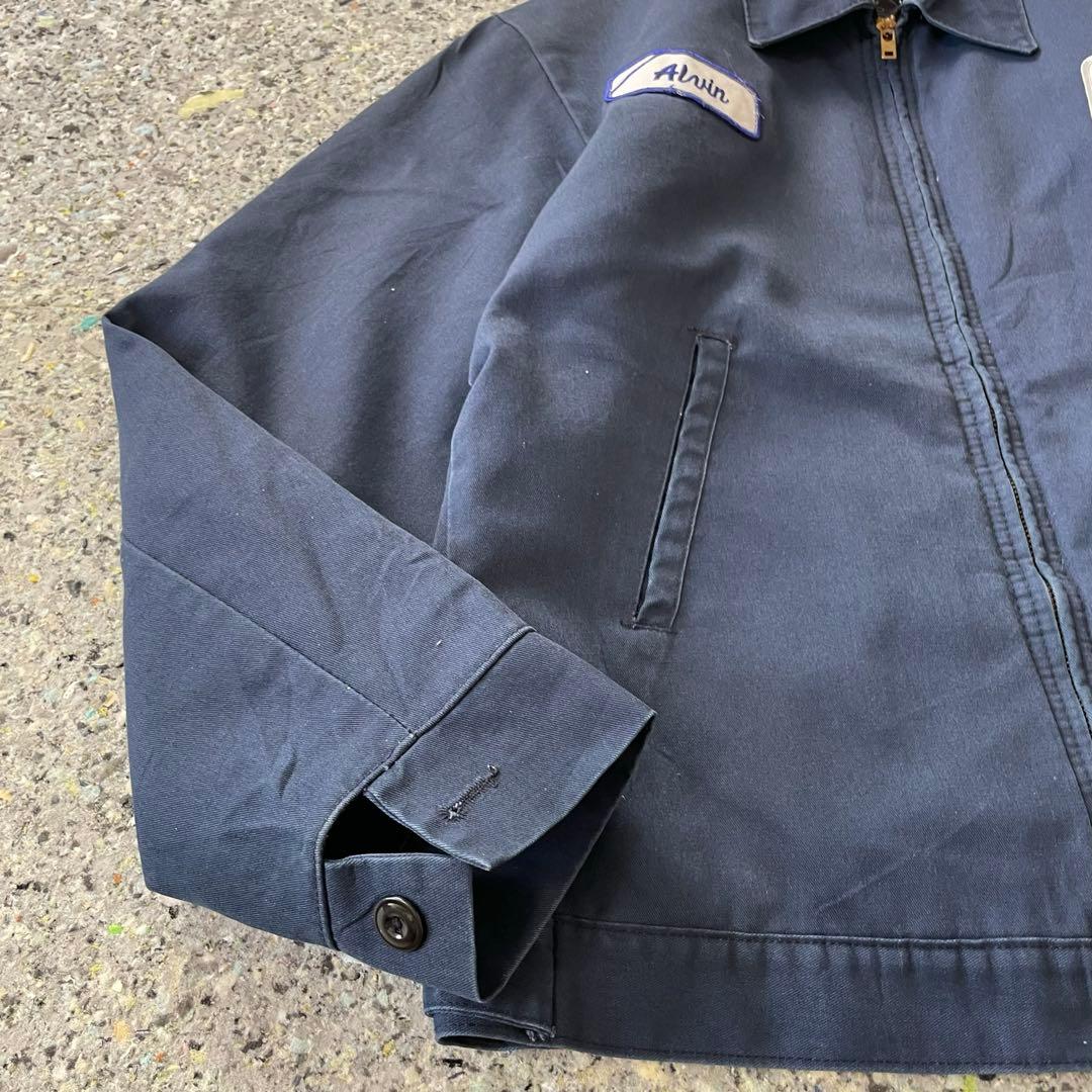 ジャケット・アウター Vintage Quilted Zip Work Blouson Navy M