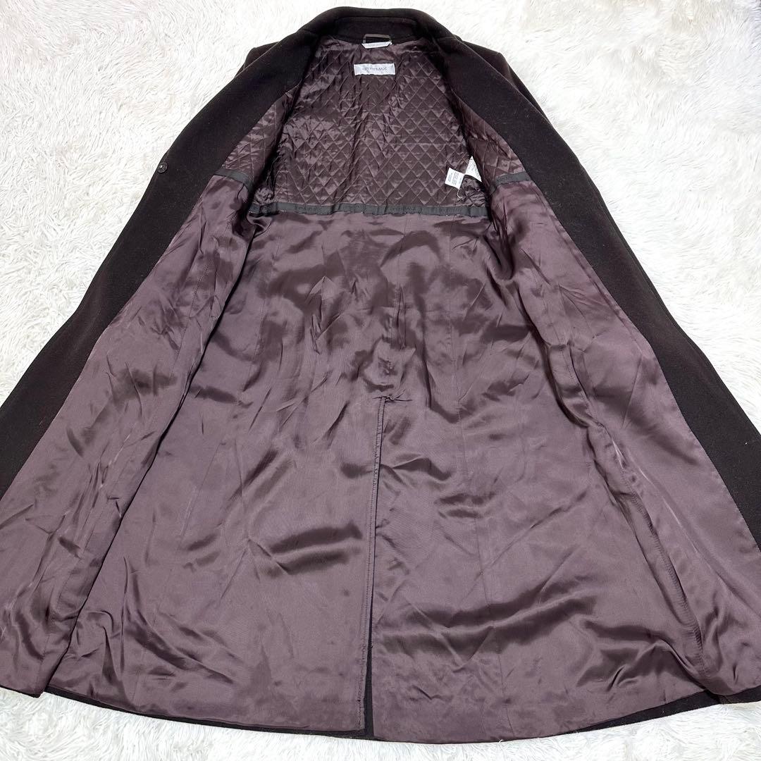 【着丈115×イタリア製×美品】Max Mara ウールロングコート マキシ丈
