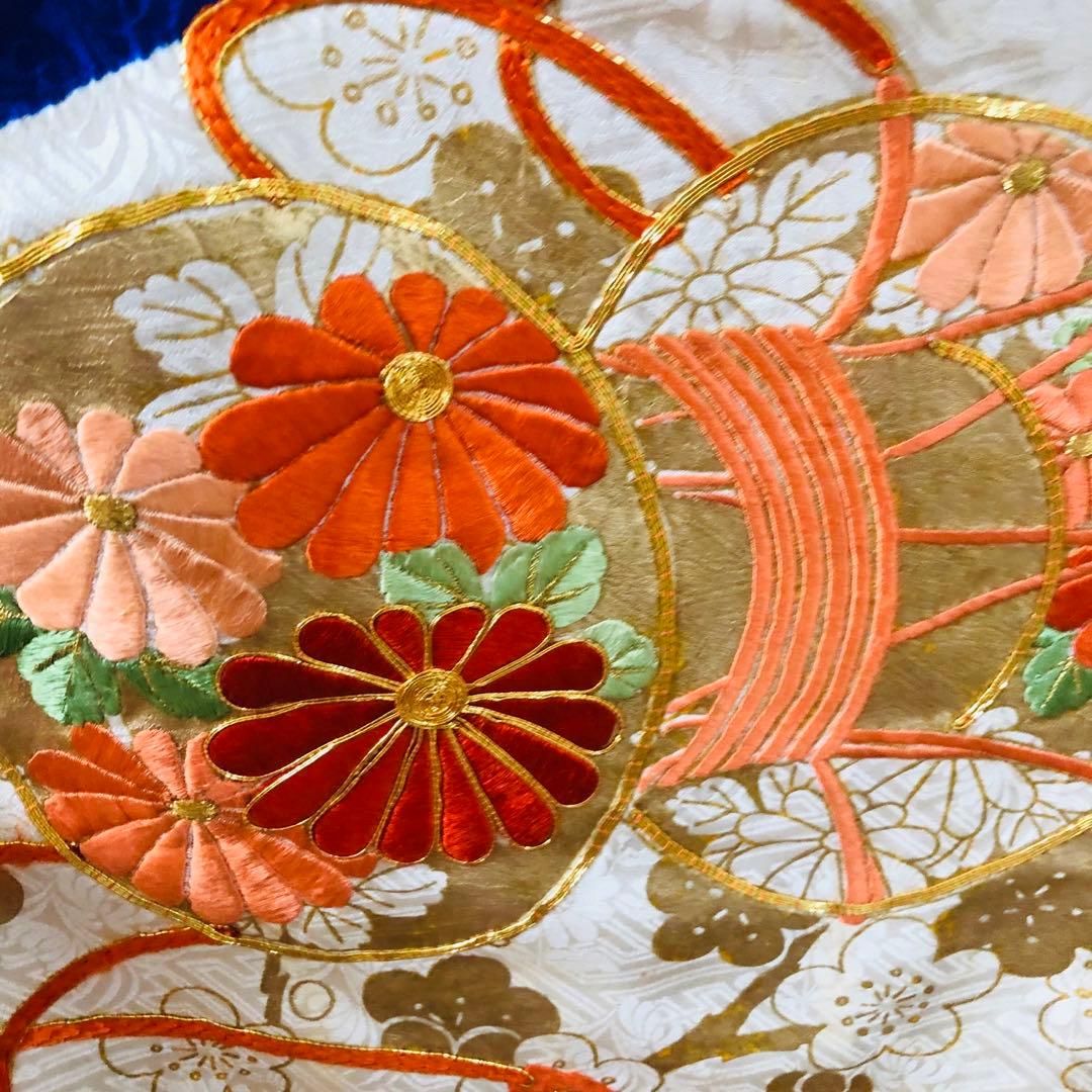 正絹 振袖フルセット‼️豪華振袖絞り⭐︎駒金糸刺繍煌びやか⭐︎花太鼓金彩 青系 逸品