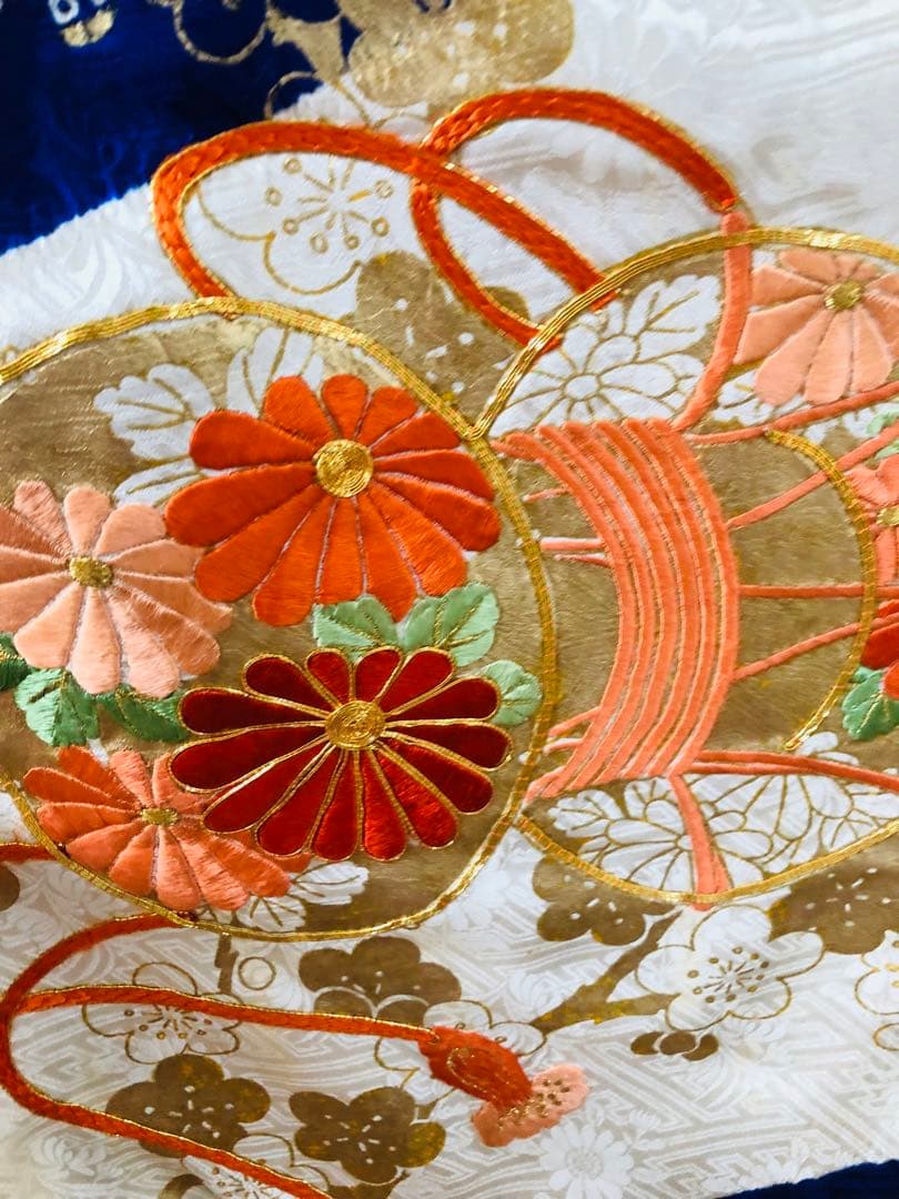正絹 振袖フルセット‼️豪華振袖絞り⭐︎駒金糸刺繍煌びやか⭐︎花太鼓金彩 青系 逸品