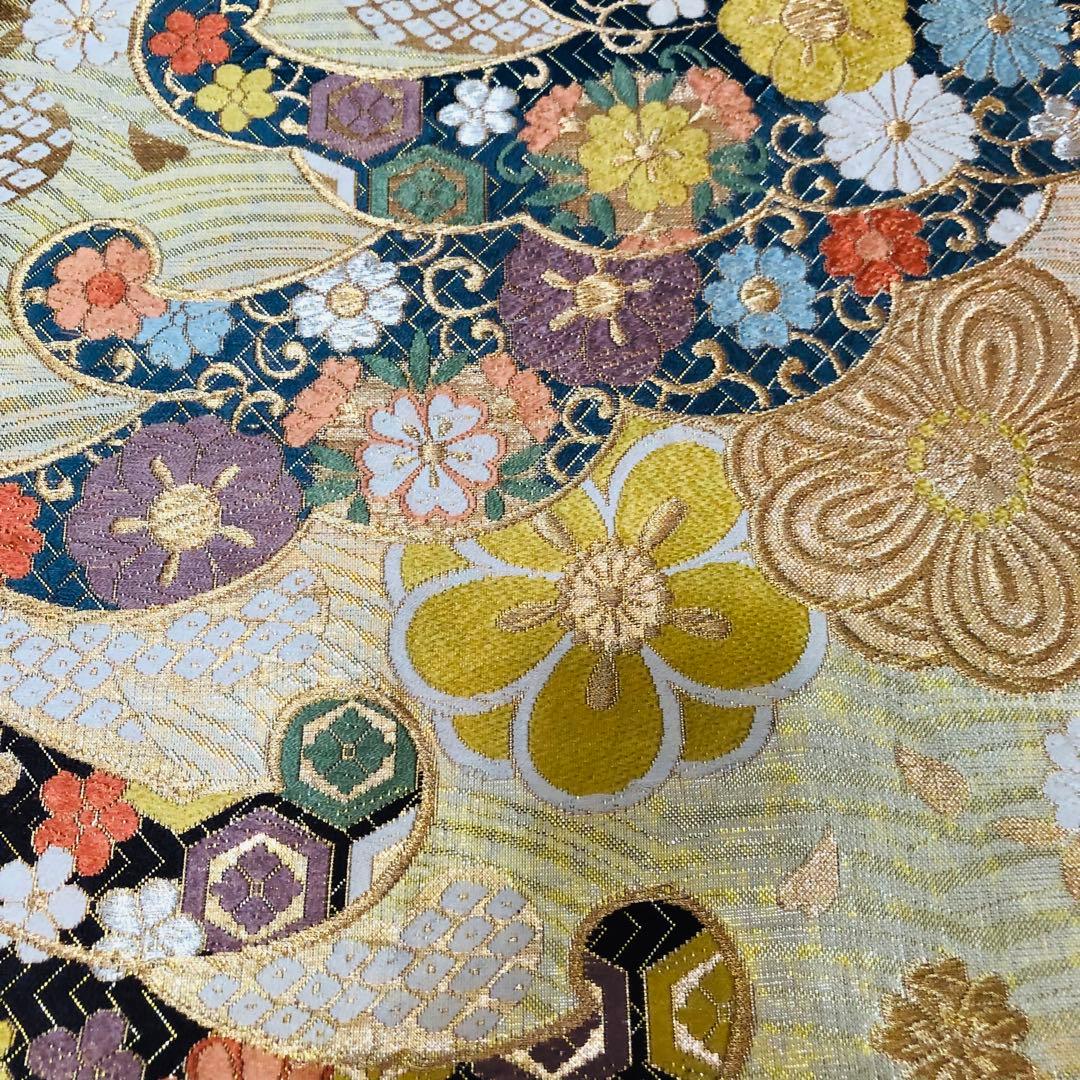 正絹 振袖フルセット‼️豪華振袖絞り⭐︎駒金糸刺繍煌びやか⭐︎花太鼓金彩 青系 逸品