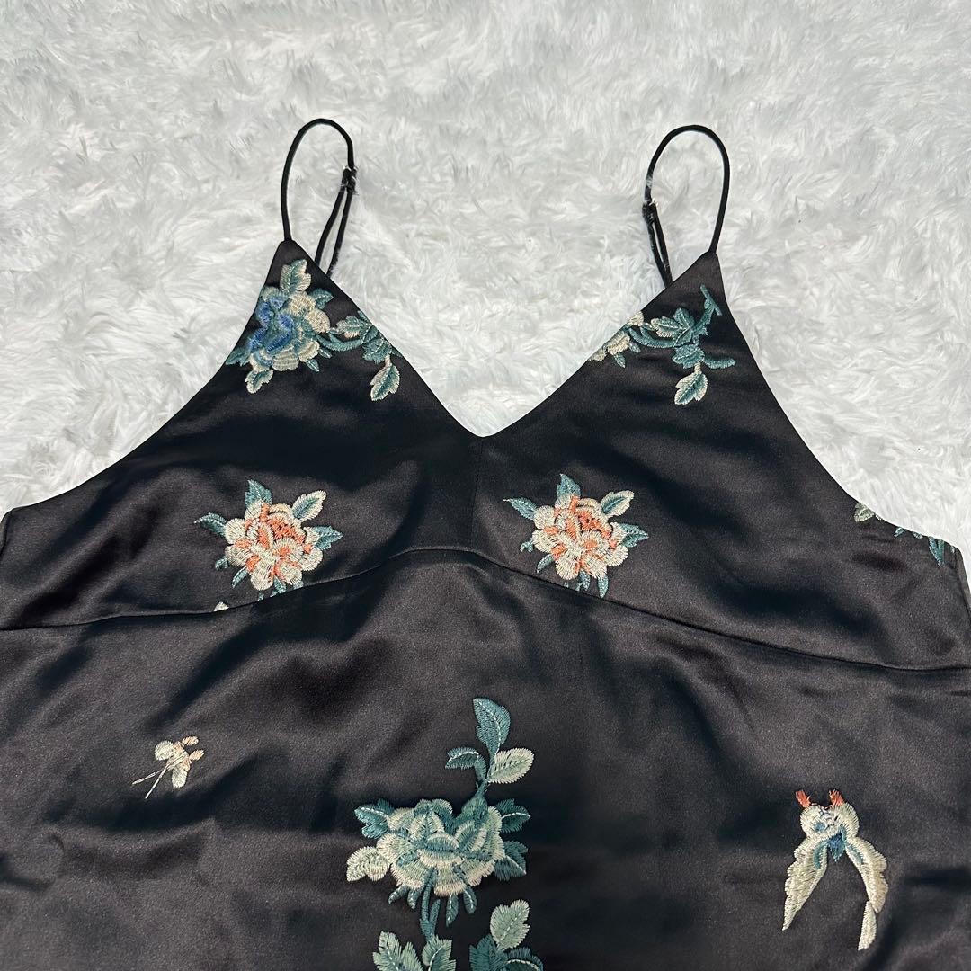 Omekashi レイヤードキャミチュニック　花柄刺繍　 Fサイズ