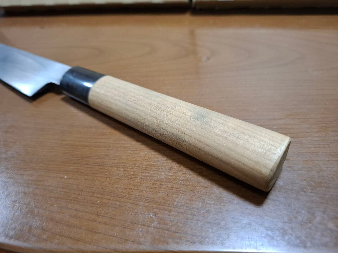 使用少【堺 刀司】柳刃包丁 刺身包丁 全長41.5 刃渡26.3cm 厚み4mm