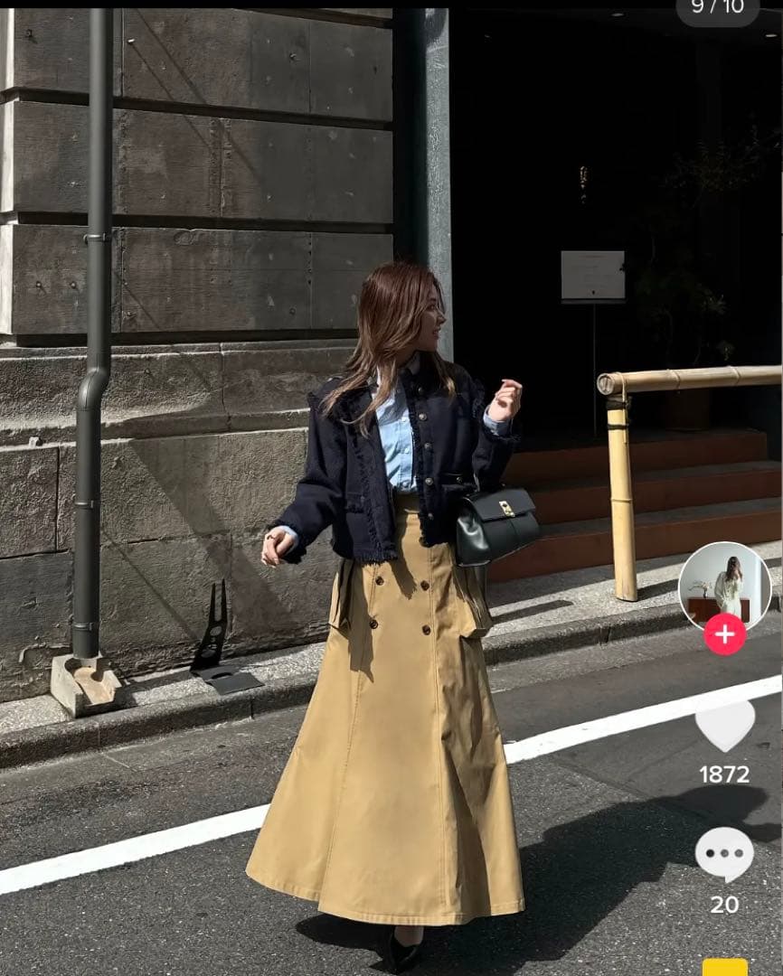 スカート RANCLIC Slit cargo trench skirt