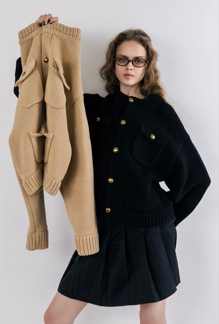 THE TOÉ Residenz Knit Cardigan black