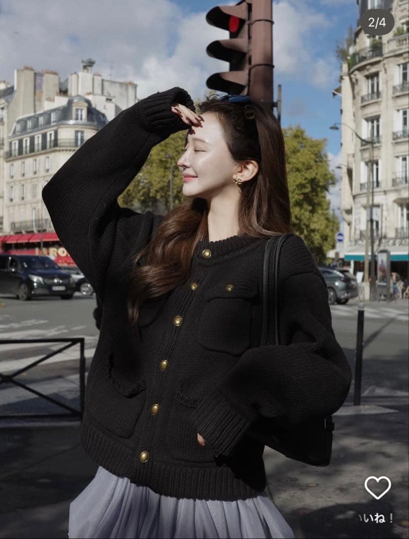THE TOÉ Residenz Knit Cardigan black