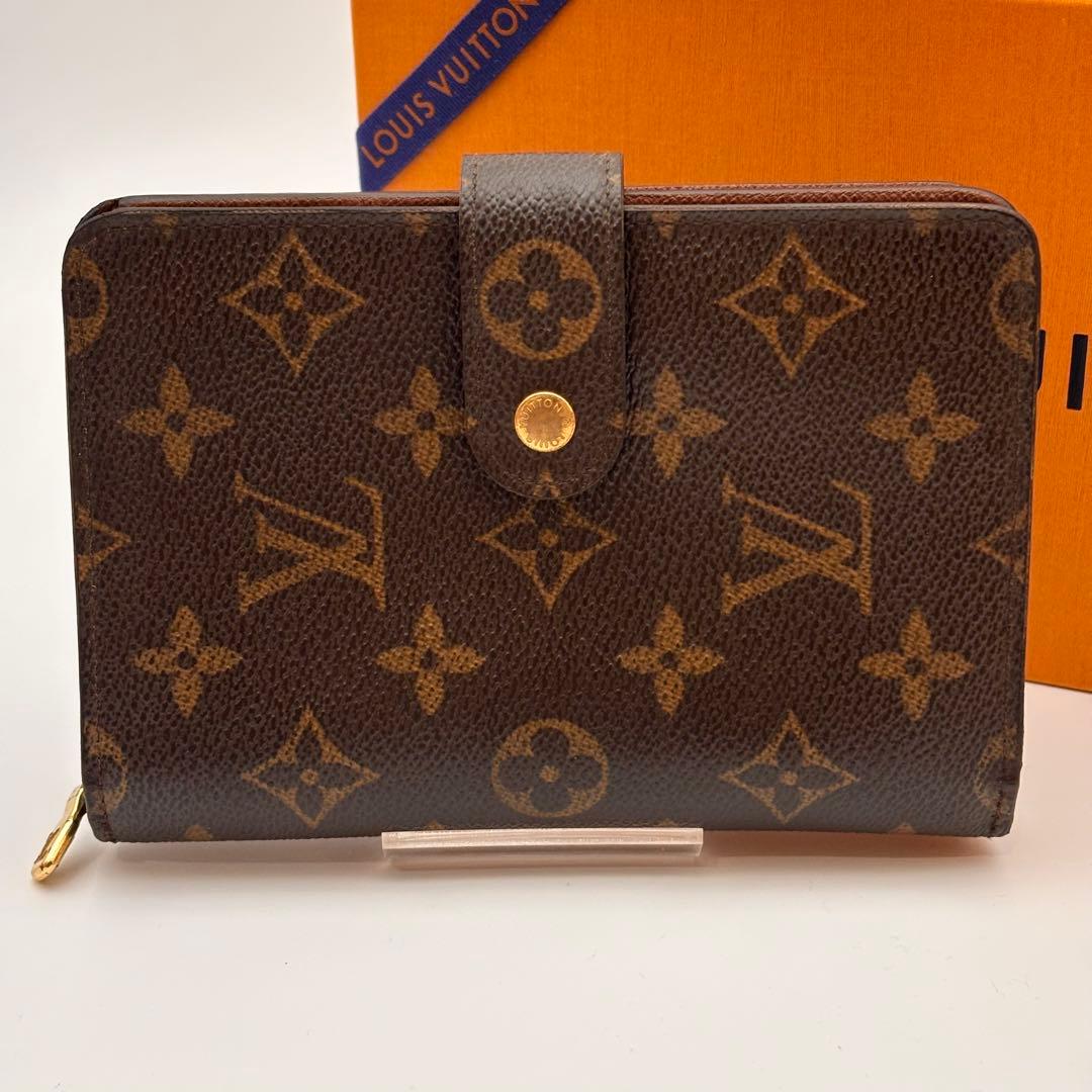 【鑑定済み】ルイヴィトン✨モノグラム 二つ折り財布✨ポルトパピエジップ
