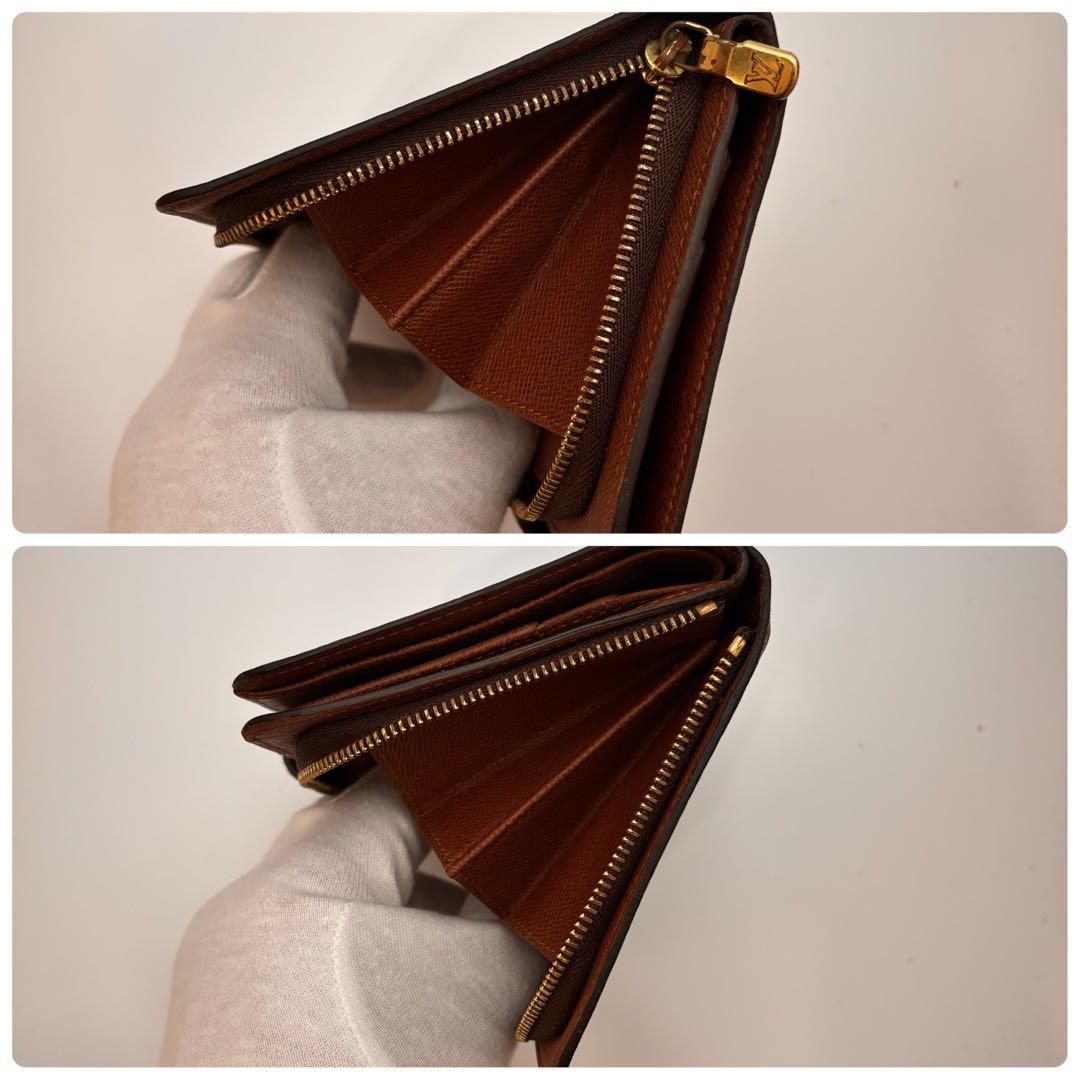 【鑑定済み】ルイヴィトン✨モノグラム 二つ折り財布✨ポルトパピエジップ