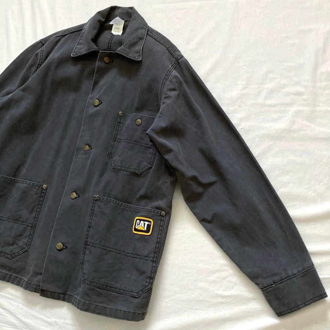 ジャケット・アウター 90s vintage CAT fade black chore jacket
