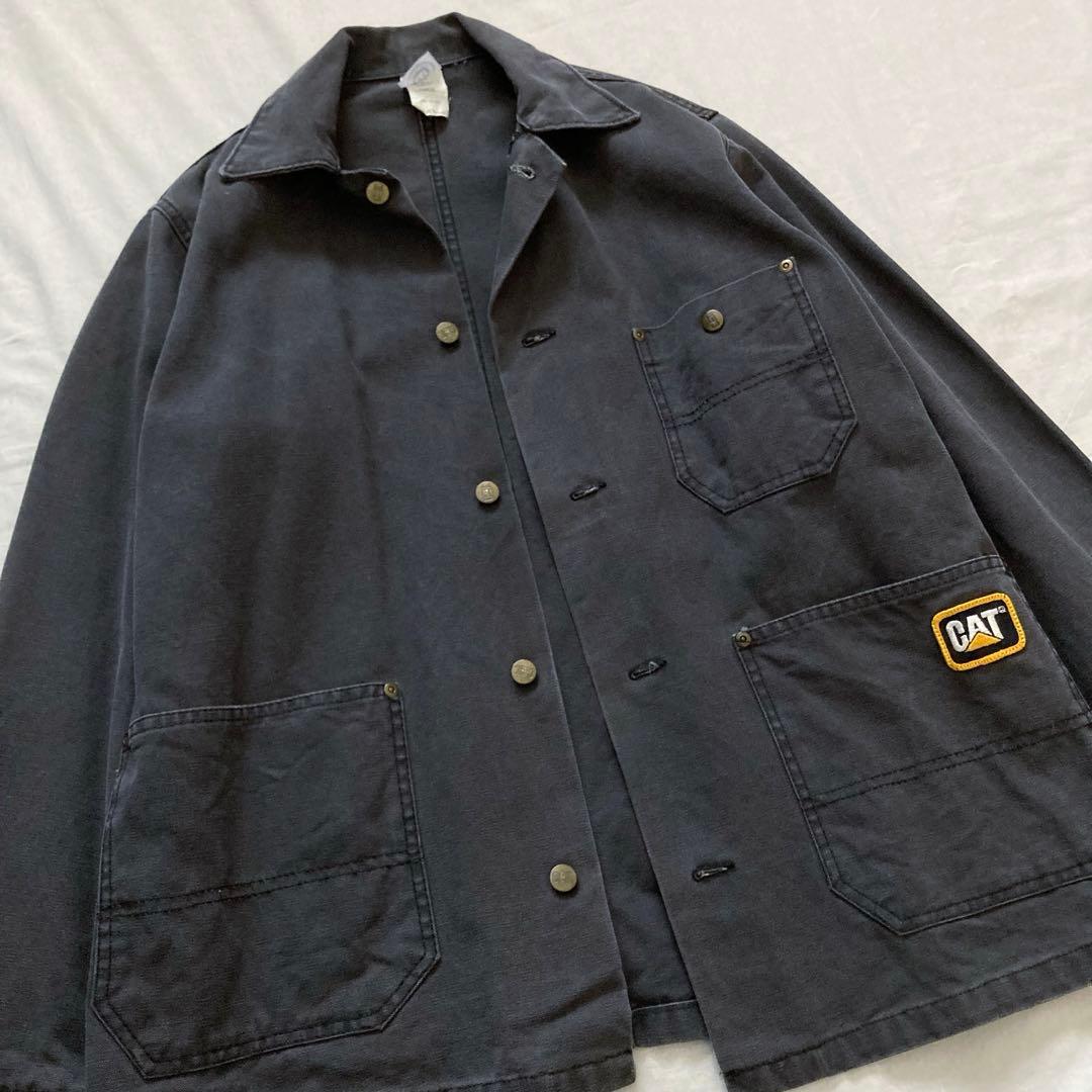 ジャケット・アウター 90s vintage CAT fade black chore jacket